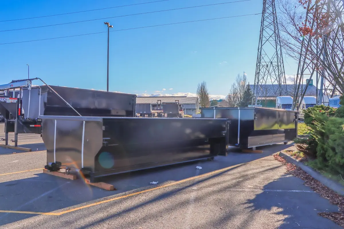 Roll-off dumpster ready for waste disposal at job site for Construction Dumpster Rental in Ira